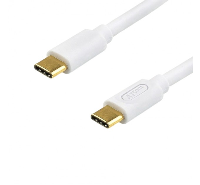 Atcom Кабель Atcom USB Type-C - USB Type-C (M/M), 60 W, 3 А, 0.3 м, White (AT-C03)