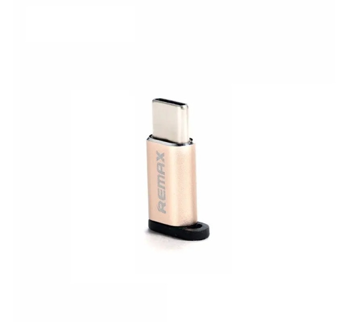 Remax Адаптер Remax RA-USB1 Feliz microUSB-USB Type-C Gold (6954851289807)