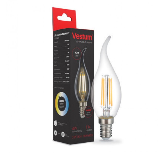 Vestum Лампочка Vestum С35Т Е14 4Вт 220V 3000К (1-VS-2406)