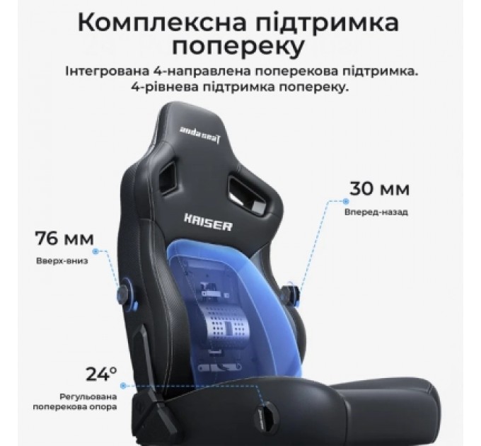 AndaSeat Крісло ігрове AndaSeat Kaiser 4 V2 Fabric Size XL Ash Grey (AD12YDDC-XLL-20-G-CF-03)