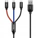 Baseus Дата кабель USB 2.0 AM to Lightning + Micro 5P + USB-C 1.2m 5A black Baseus (CAMLT-BSY01)