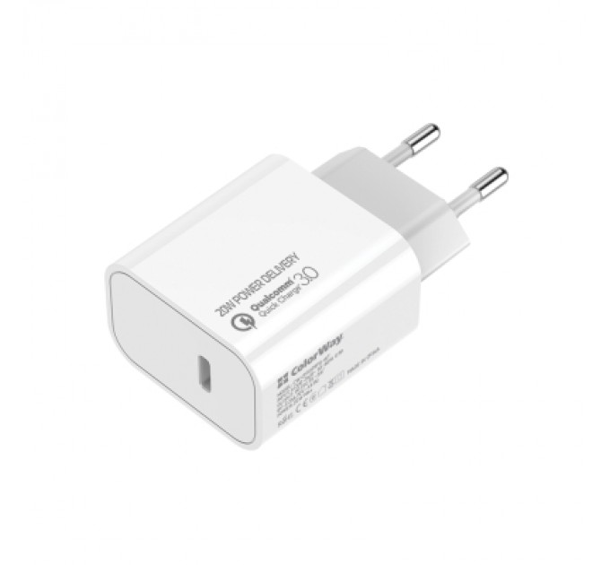 ColorWay Зарядний пристрій ColorWay Power Delivery Port USB Type-C (20W) V2 white (CW-CHS026PD-WT)
