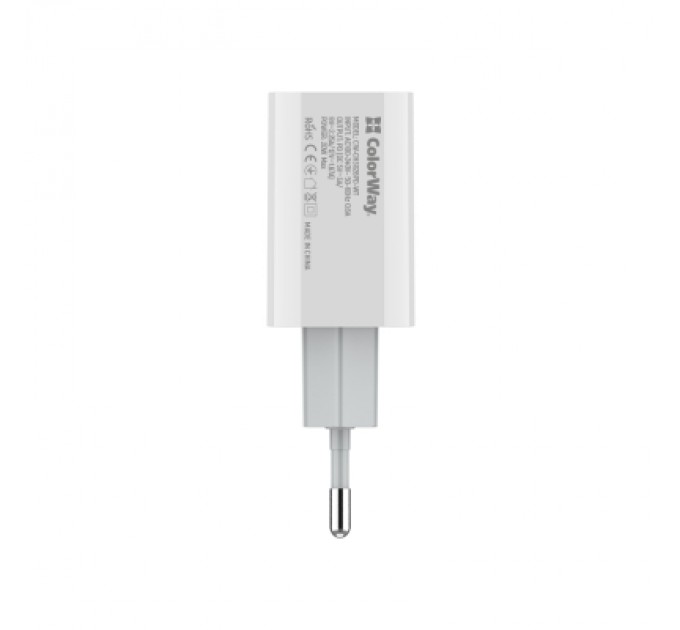 ColorWay Зарядний пристрій ColorWay Power Delivery Port USB Type-C (20W) V2 white (CW-CHS026PD-WT)