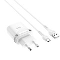 HOCO Сетевое зарядное устройство Hoco C12Q (1USB, 3А) QC3.0 White (S23111) + кабель Type-C