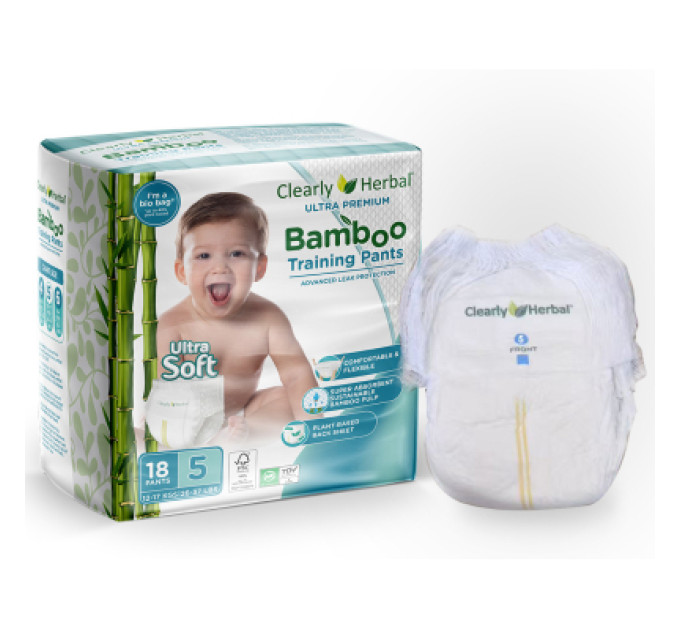 Clearly Herbal Підгузки Clearly Herbal Bamboo, розмір 5 (12-17 кг), 18 шт. (1125)