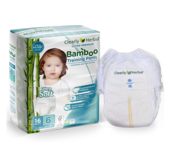 Clearly Herbal Підгузки Clearly Herbal Bamboo, розмір 6 (15+ кг), 16 шт. (1126)