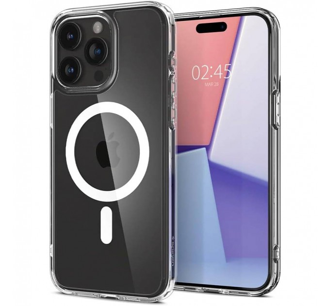 Spigen Чохол-накладка Spigen Crystal Hybrid with MagFit для Apple iPhone 15 Pro Max Clear (ACS06450)