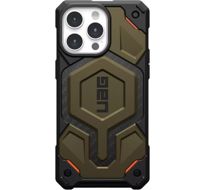 Urban Armor Gear Чохол-накладка Urban Armor Gear Monarch Pro Magsafe для Apple iPhone 15 Pro Max Carbon Elemental Green (11422211427B)