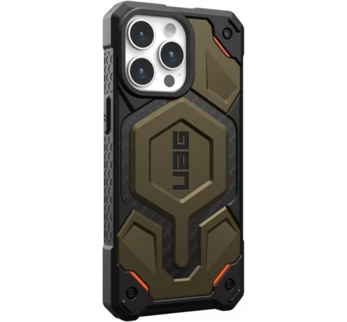 Urban Armor Gear Чохол-накладка Urban Armor Gear Monarch Pro Magsafe для Apple iPhone 15 Pro Max Carbon Elemental Green (11422211427B)