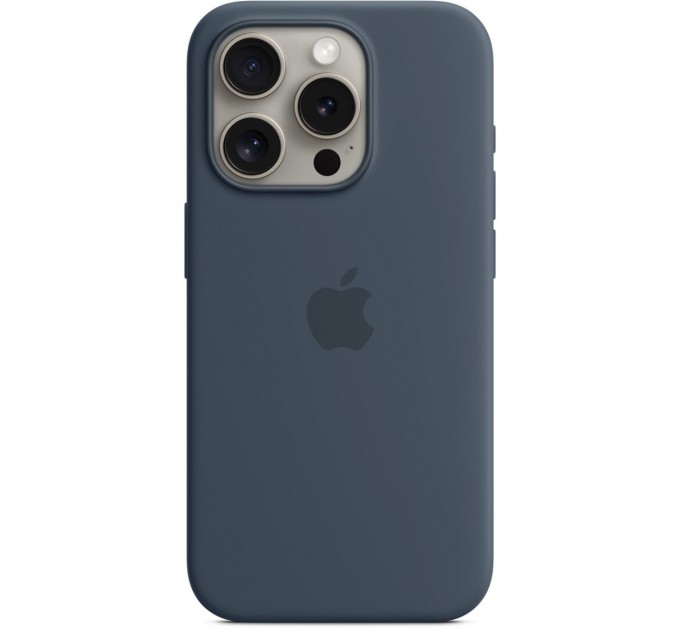 Apple Чохол-накладка Apple Silicone Case with MagSafe для Apple iPhone 15 Pro Storm Blue (MT1D3)