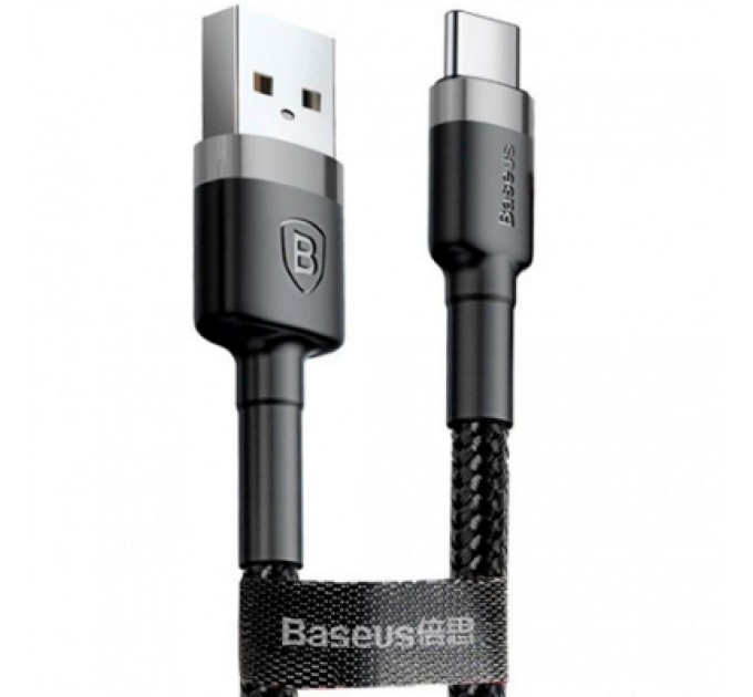 Baseus Дата кабель USB 3.1 AM to USB-C 1.0m 3A grey-black Baseus (CATKLF-BG1)