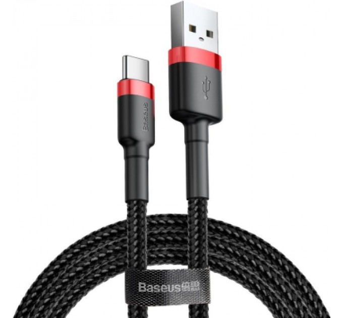 Baseus Дата кабель USB 2.0 AM to USB-C 3.0m 3A red-black Baseus (CATKLF-U91)