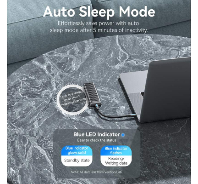 Vention Кишеня зовнішня Vention SSD M.2 (NVME) M-key USB Type-C 3.2 10Gbps Heat Sink Aluminum (KPKH0)