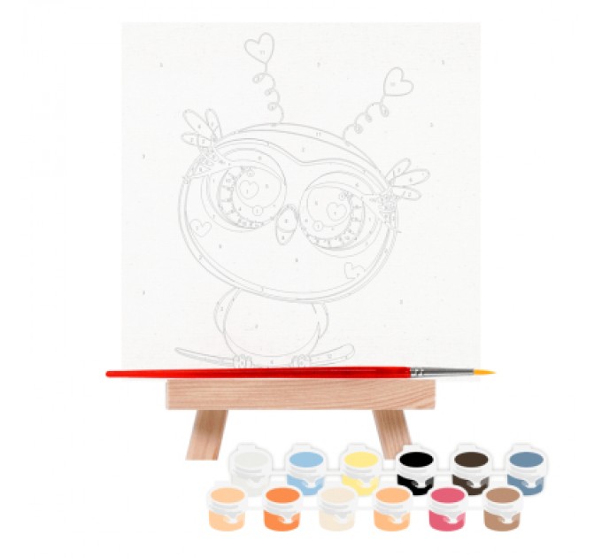 Rosa Картина по номерам Rosa Star Совеня 15 х 15 см, з мольбертом (4823098540571)