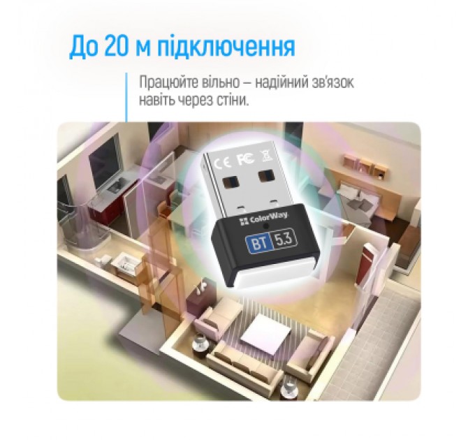 ColorWay Bluetooth-адаптер ColorWay BT 5.3 (CW-AD-BT53)