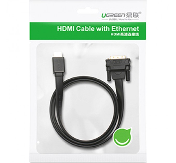 Ugreen Кабель мультимедійний HDMI M to DVI M 1.0m HD106 black Ugreen (30116)