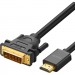 Ugreen Кабель мультимедійний HDMI M to DVI M 1.0m HD106 black Ugreen (30116)