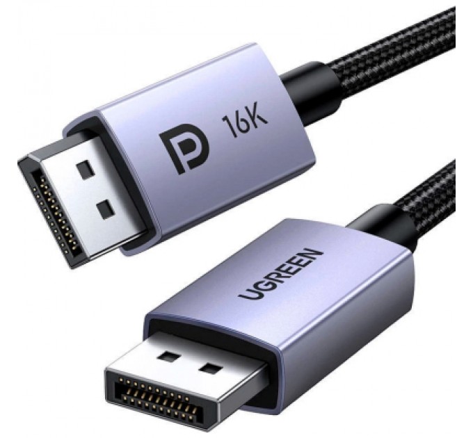 Ugreen Кабель мультимедійний DisplayPort M to DisplayPort M 1.0m 16K DP118 black Ugreen (15383)
