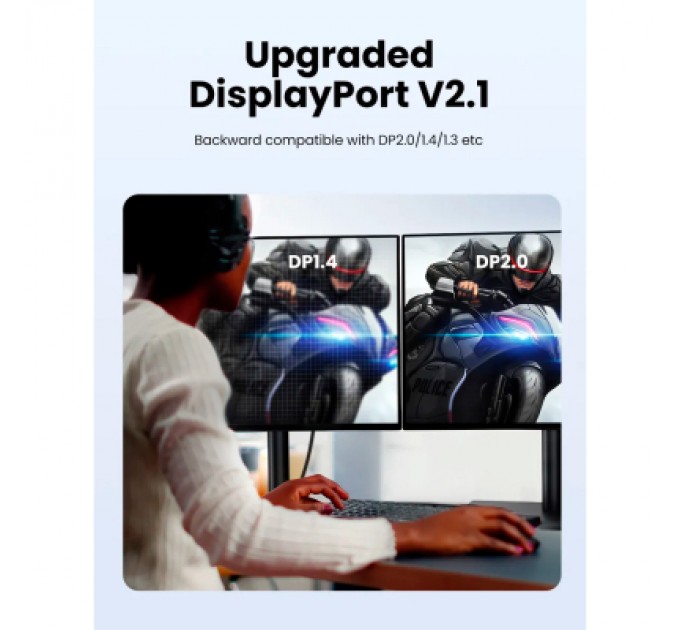 Ugreen Кабель мультимедійний DisplayPort M to DisplayPort M 1.0m 16K DP118 black Ugreen (15383)