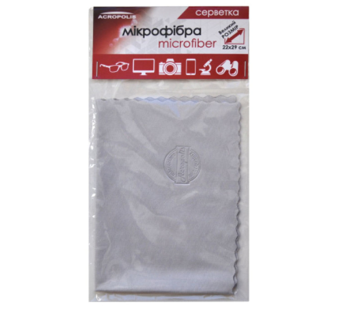 Acropolis Серветки Acropolis A-90/12 microfiber 29*22см gray, поштучно (A90-12GY)