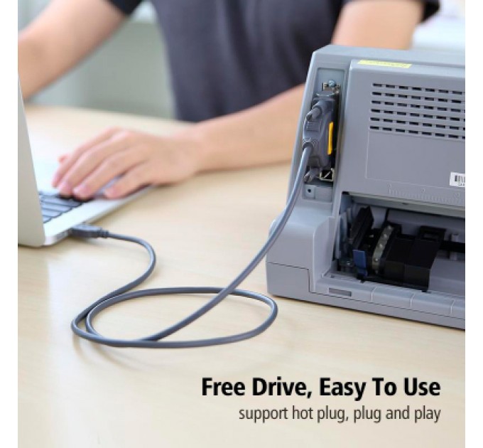 Ugreen Кабель для принтера USB 2.0 to DB25 2.0m US167 black Ugreen (20224)