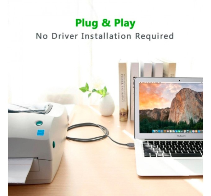 Ugreen Кабель для принтера USB 2.0 to DB25 2.0m US167 black Ugreen (20224)