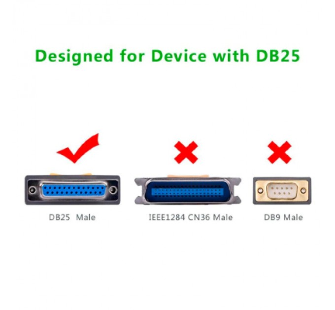 Ugreen Кабель для принтера USB 2.0 to DB25 2.0m US167 black Ugreen (20224)