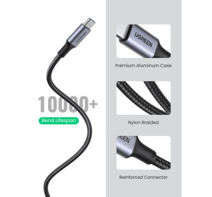 Ugreen Дата кабель USB-C to USB-C 3.0m 5A 100W US316 Black Ugreen (90120)