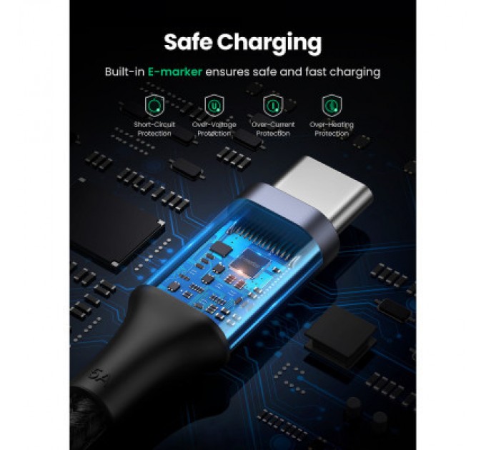 Ugreen Дата кабель USB-C to USB-C 3.0m 5A 100W US316 Black Ugreen (90120)