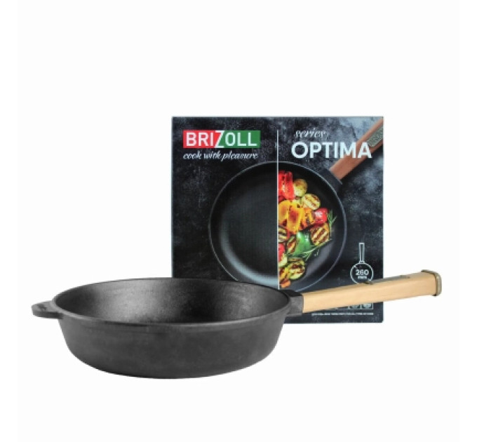 Brizoll Сковорода Brizoll Optima чавунна з ручкою 260х60 мм (O2660-P)
