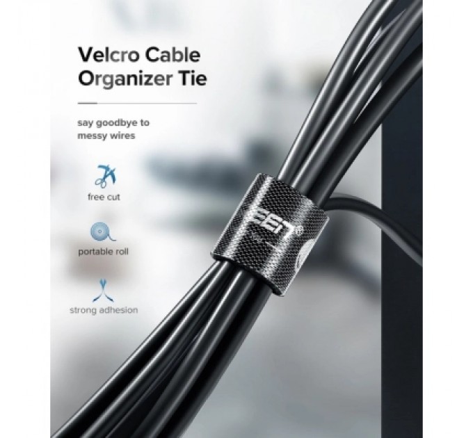 Ugreen Набір для кріплення стрічка-липучка LP124 20mm Cable Tie Band 5m Black Ugreen (40356)