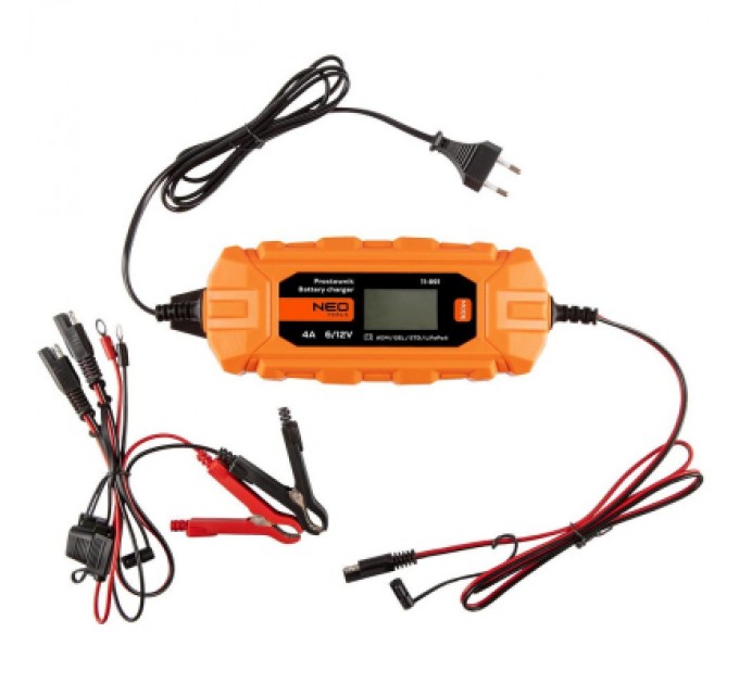 Neo Tools Зарядний пристрій для автомобільного акумулятора Neo Tools 4A/70Вт, 3-120Ah, для кислотних/AGM/GEL (11-891)