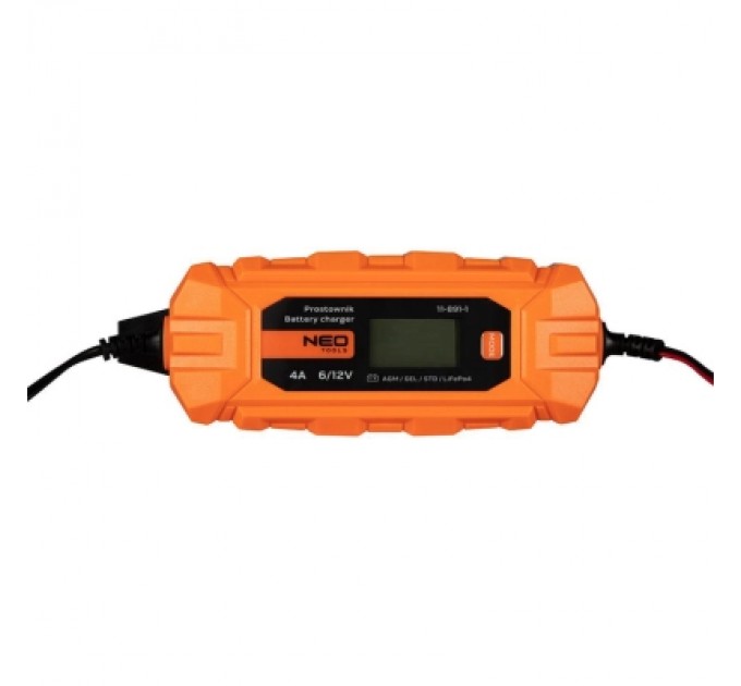 Neo Tools Зарядний пристрій для автомобільного акумулятора Neo Tools 4A/70Вт, 3-120Ah, для кислотних/AGM/GEL (11-891)