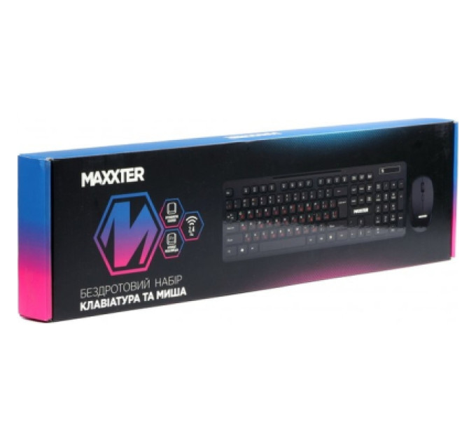 Maxxter Комплект Maxxter KMS-WCM-02B-UA Wireless UA Black (KMS-WCM-02B-UA)
