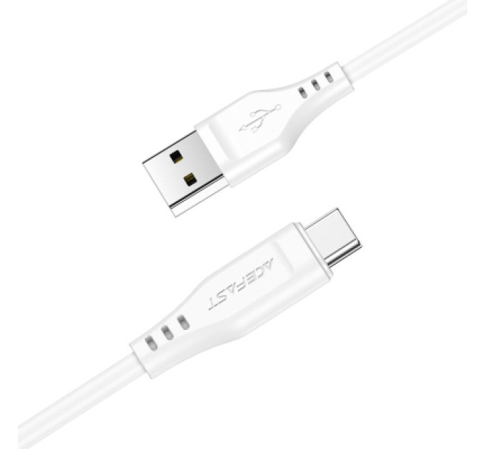 Acefast Дата кабель USB 2.0 AM to Type-C 1.2m 3.0A TPE C3-04 White Acefast (6974316280873)