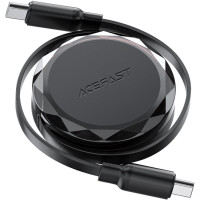 Дата кабель USB-C to USB-C 0.8m 60W dual retraction C13-03 Black Acefast (6974316280132)
