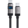 Acefast Дата кабель USB-C to USB-C 1.2m 60W digital display C15-03 Black Acefast (6974316283720)
