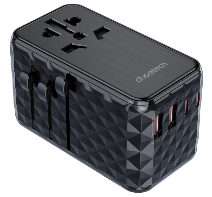 Choetech Зарядний пристрій Choetech 4xUSB 100W PD (2хUSB-C+2хUSB-A) сharger diamond model black (PD6028-BK)