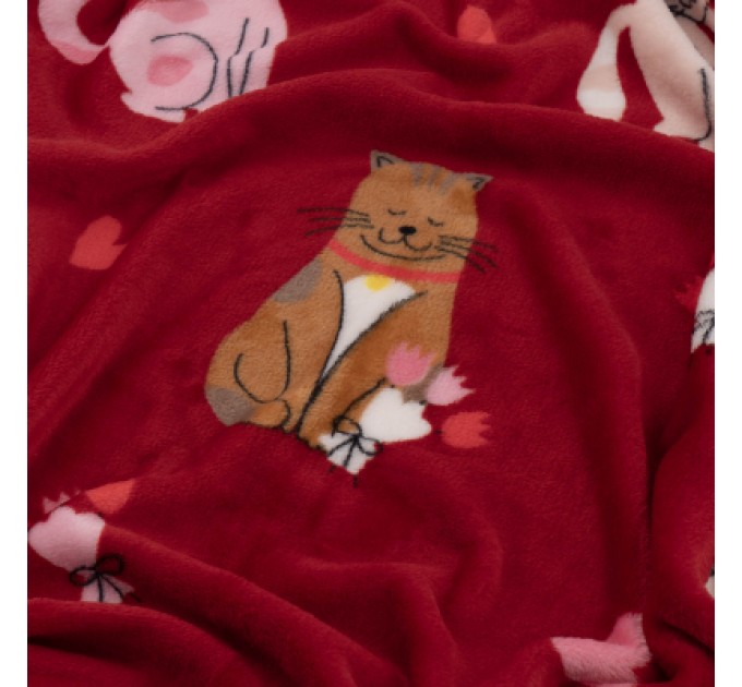 Ardesto Плед Ardesto Flannel 160х200см, 100% поліестер, котики з сердечками (ART0124PB)