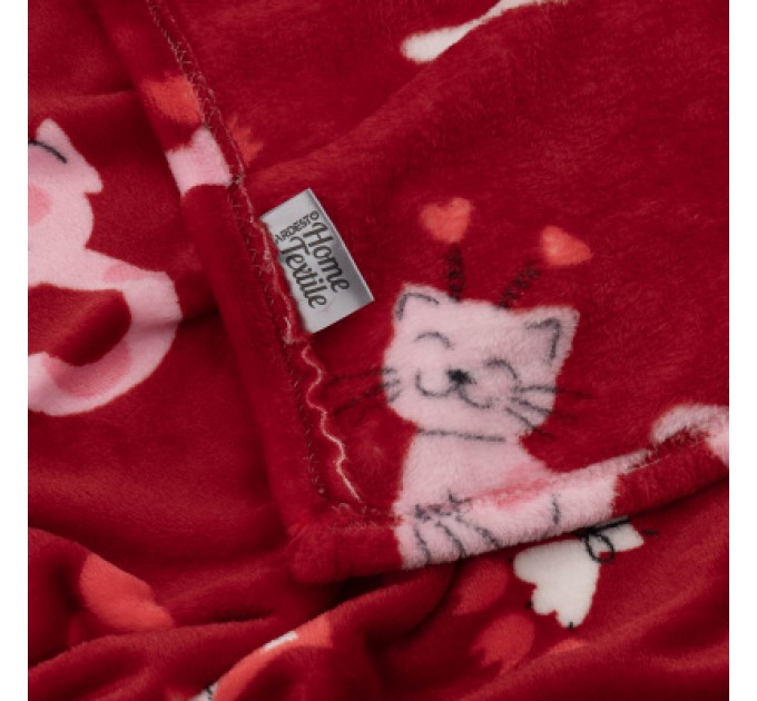 Ardesto Плед Ardesto Flannel 160х200см, 100% поліестер, котики з сердечками (ART0124PB)