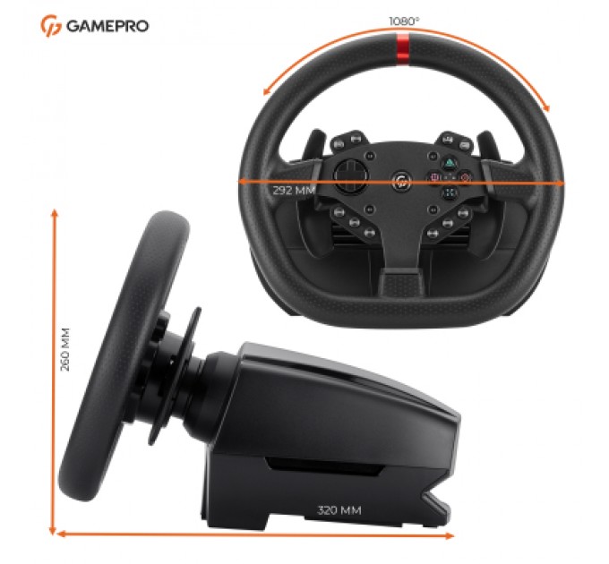 GamePro Кермо GamePro RW070PM з педалями та коробкою передач XBOXONE/PS4/PC (RW070PM)