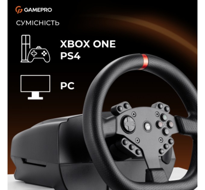 GamePro Кермо GamePro RW070PM з педалями та коробкою передач XBOXONE/PS4/PC (RW070PM)