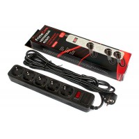 Фільтр живлення FrimeCom (FC-B4005W 4.5 B) 5 розеток, 4.5 м, чорний