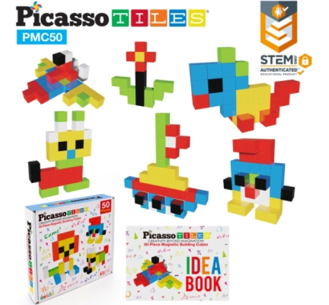 Picasso Конструктор Picasso магнітний Tiles Building Cubes 50 деталей (817338023645)
