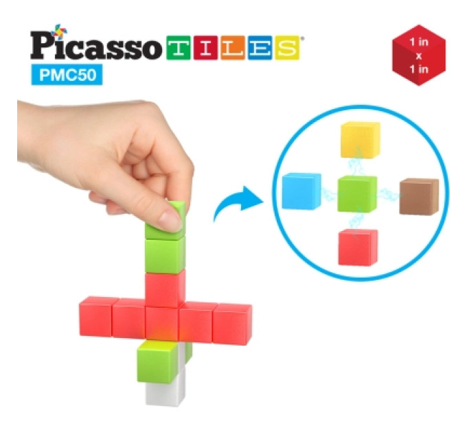 Picasso Конструктор Picasso магнітний Tiles Building Cubes 50 деталей (817338023645)
