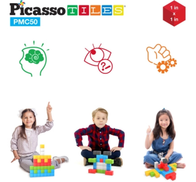 Picasso Конструктор Picasso магнітний Tiles Building Cubes 50 деталей (817338023645)