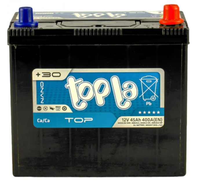 Topla Акумулятор автомобільний Topla 45Ah/12V Top/Energy Japan Euro (118 845)