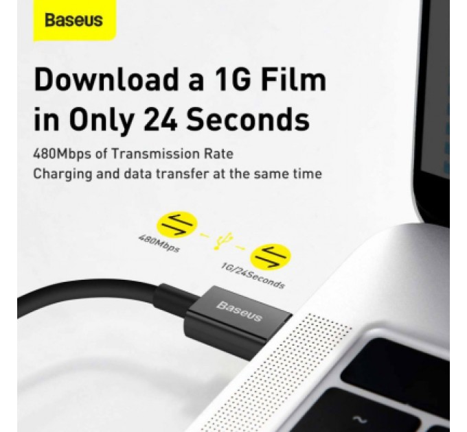 Baseus Дата кабель USB-C to Lightning 1.0m 20W Superior Series Black Baseus (CATLYS-A01)