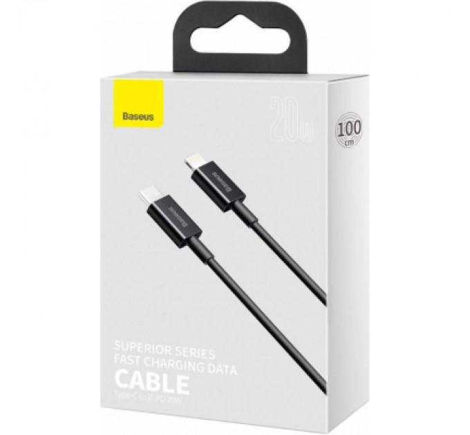 Baseus Дата кабель USB-C to Lightning 1.0m 20W Superior Series Black Baseus (CATLYS-A01)
