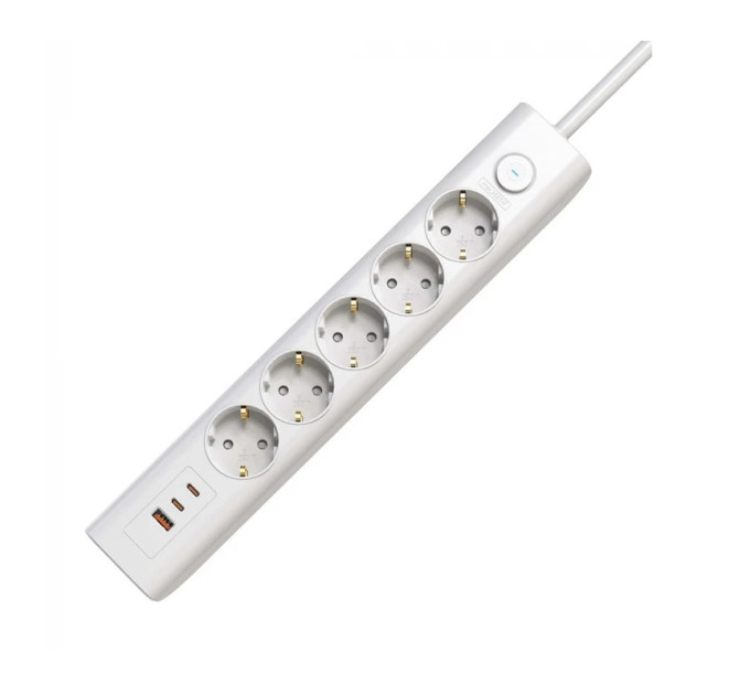 Electrum Подовжувач блоковий (PP) Electrum 5 розеток 3м із вимикачем та 2 Type-C + USB C-ES-1991